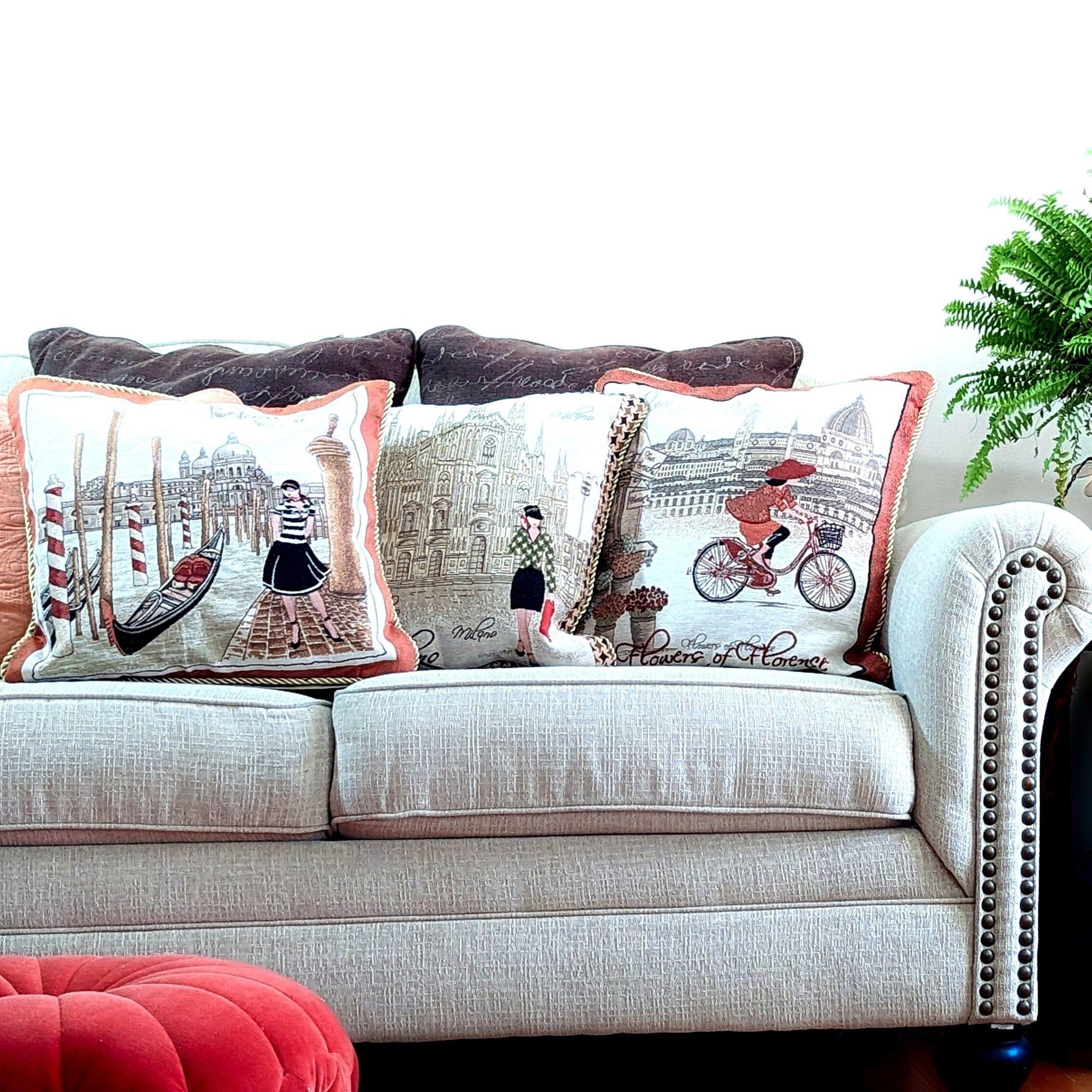 Tache Girls Day Out Woven Throw Pillow Cushion Covers