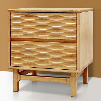Acacia Elara Nightstand with 2 Drawers