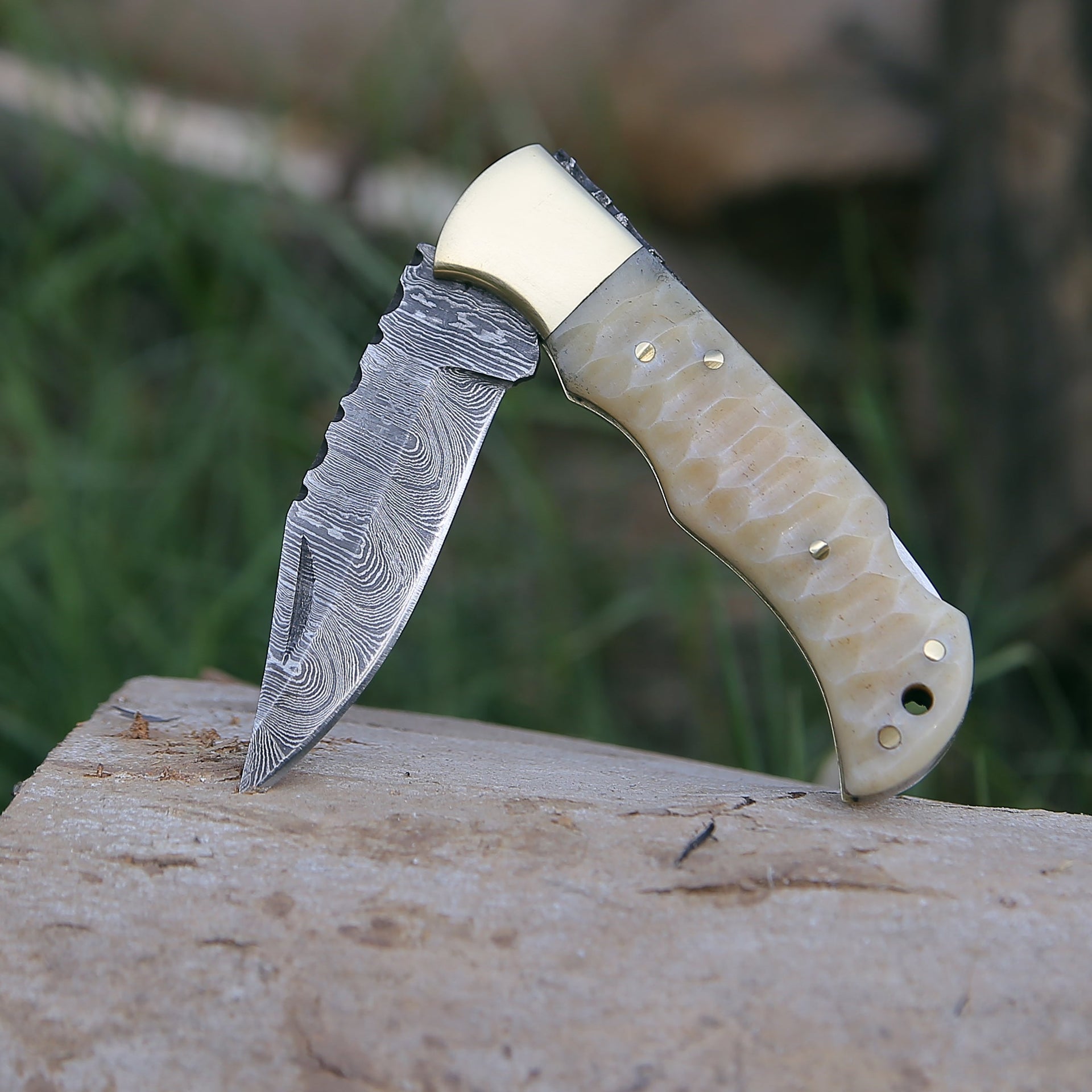 Phoenix Pocket Knife with Forged Bone Handle