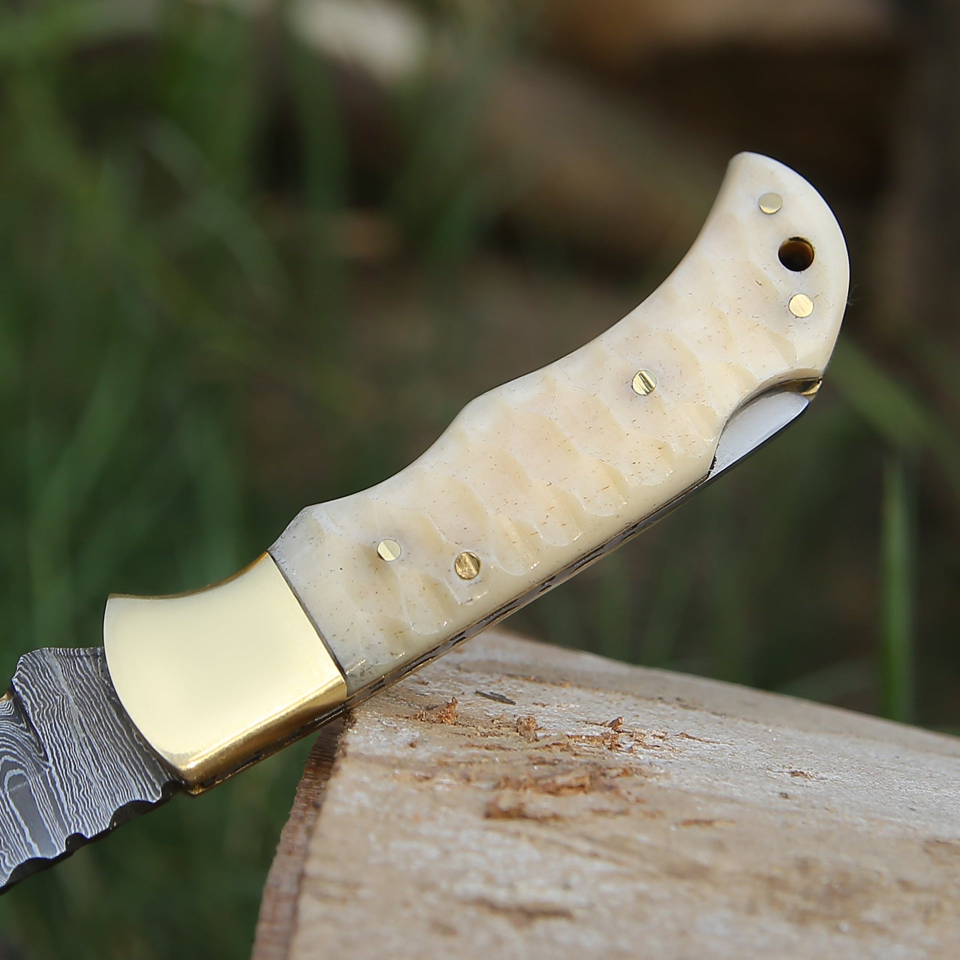 Phoenix Pocket Knife with Forged Bone Handle
