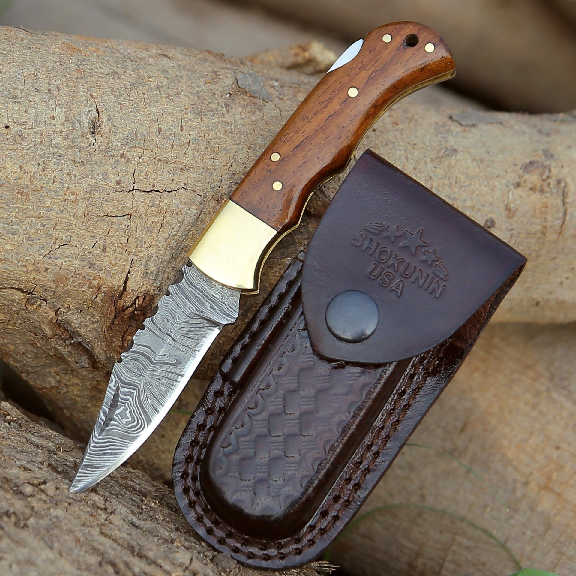 Jaguar Pocket Knife with Exotic Rosewood Handle