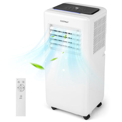 10000 BTU Portable Air Conditioner with Remote Control and LED Digital Display-White