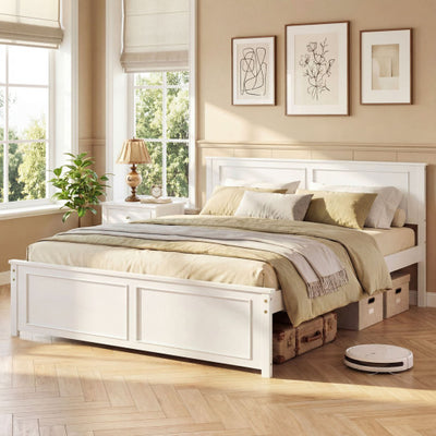 Queen Size Platform Bed Frame with Headboard