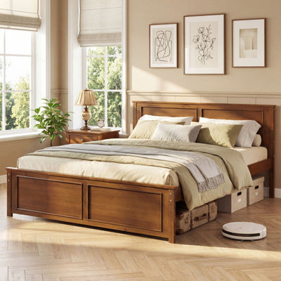 Queen Size Wooden Bed Frame with Headboard