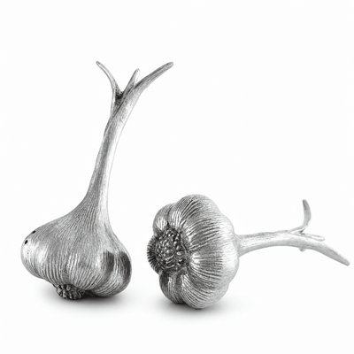 Pewter Garlic Salt & Pepper Shaker Set