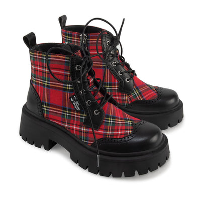 Red Tartan Women's Boots
