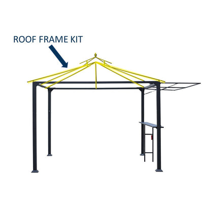 Shade N' Shelters 10' x 10' Conley / Prescott Gazebo with Awning & Bar - Replacement Roof Frame Kit - Canopy Not Included