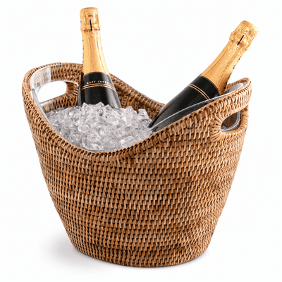 Hand Woven Wicker Rattan Champagne / Ice Tub