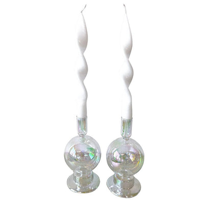 Rainbow Prism Bauble Glass Candle Holders ā Pair