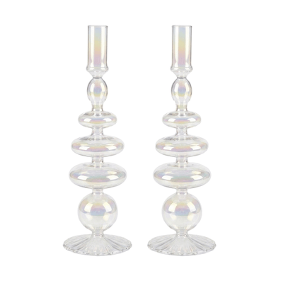Rainbow Prism Glass Candle Holders ā Case of 12