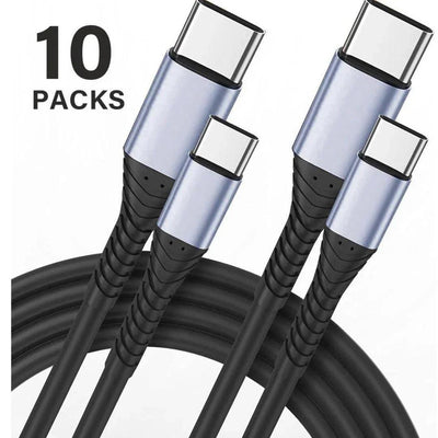 ReHisk High-Speed USB-C to USB-C Cable 3Ft, 10 Packs