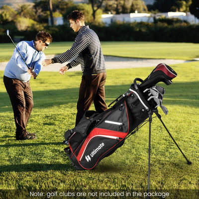 Lightweight Golf Stand Bag with 14 Way Top Dividers and 6 Pockets-Red