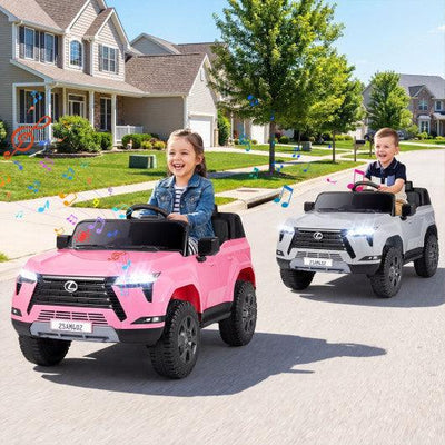 Ride on Car 24V 4WD Licensed LEXUS GX550 Electric Vehicle with Remote for Boys Girls Aged 3+-Pink