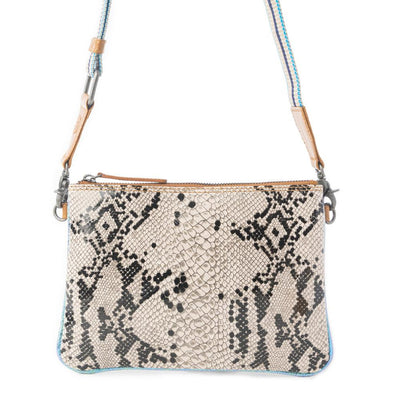 Myra Eden Mirage Leather Bag in Ivory Snake Print