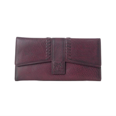 Myra Zidana Santa Fe Woven Veg Tanned Leather Wallet in Twilight Berry