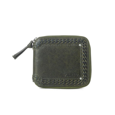 Myra Zidana Dante Men's Veg Tanned Leather Wallet in Army Ivy