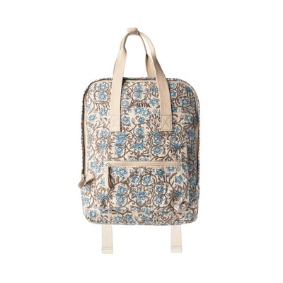 Myra Pine Meadow Cotton & Leather Crossbody Bag in Natural & Blue Floral