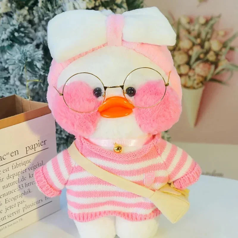 12 Inch Cute Cartoon Lalafanfan Duck Plush Toys Soft Duck Stuffed Dolls Pillow Decor Christmas Birthday Gifts for Girl Friends