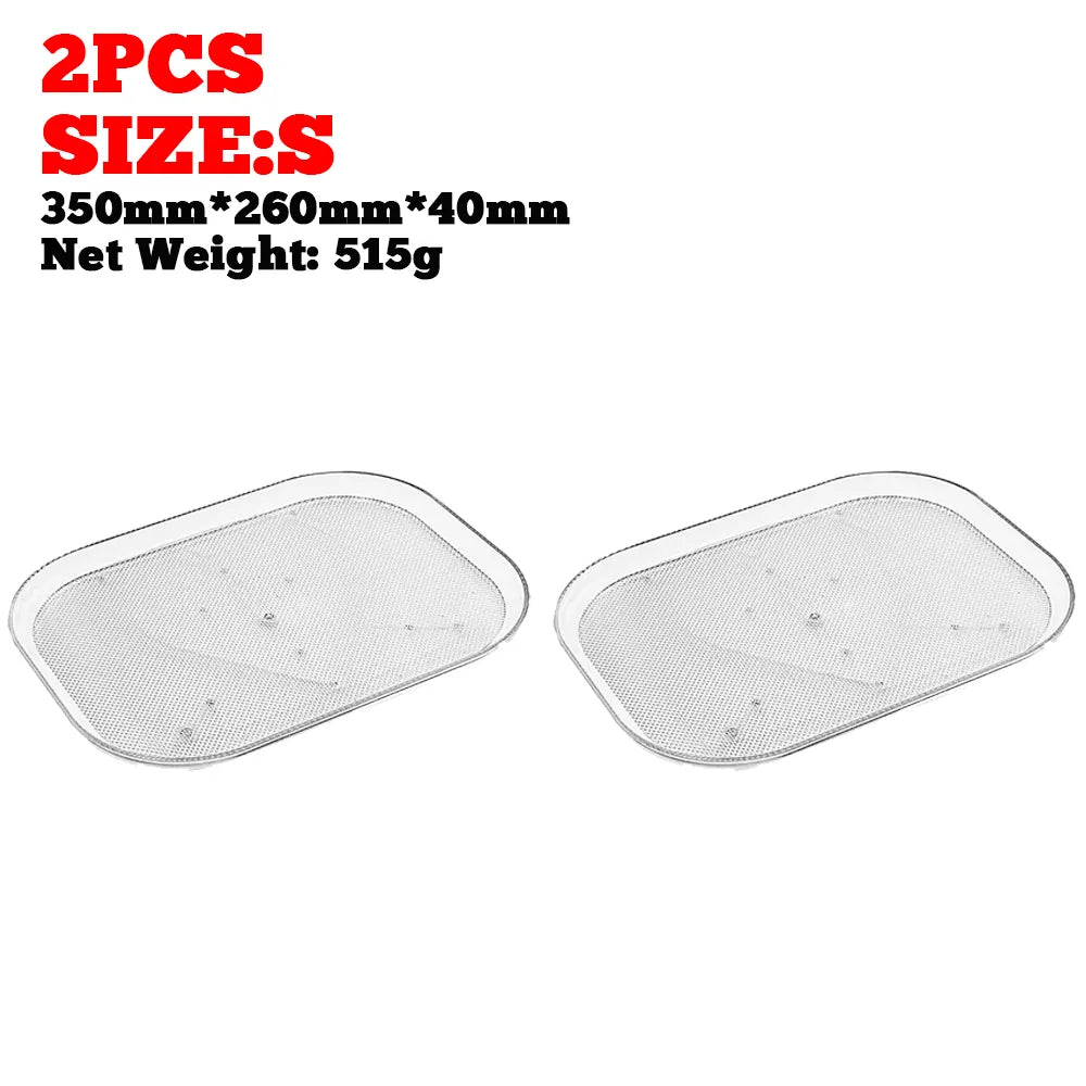 Turntable Organizer Lazy Susan For Refrigerator 360 Rotatable Rectangle Storage Rack Clear Turntable Rack For Kitchen Cabinet