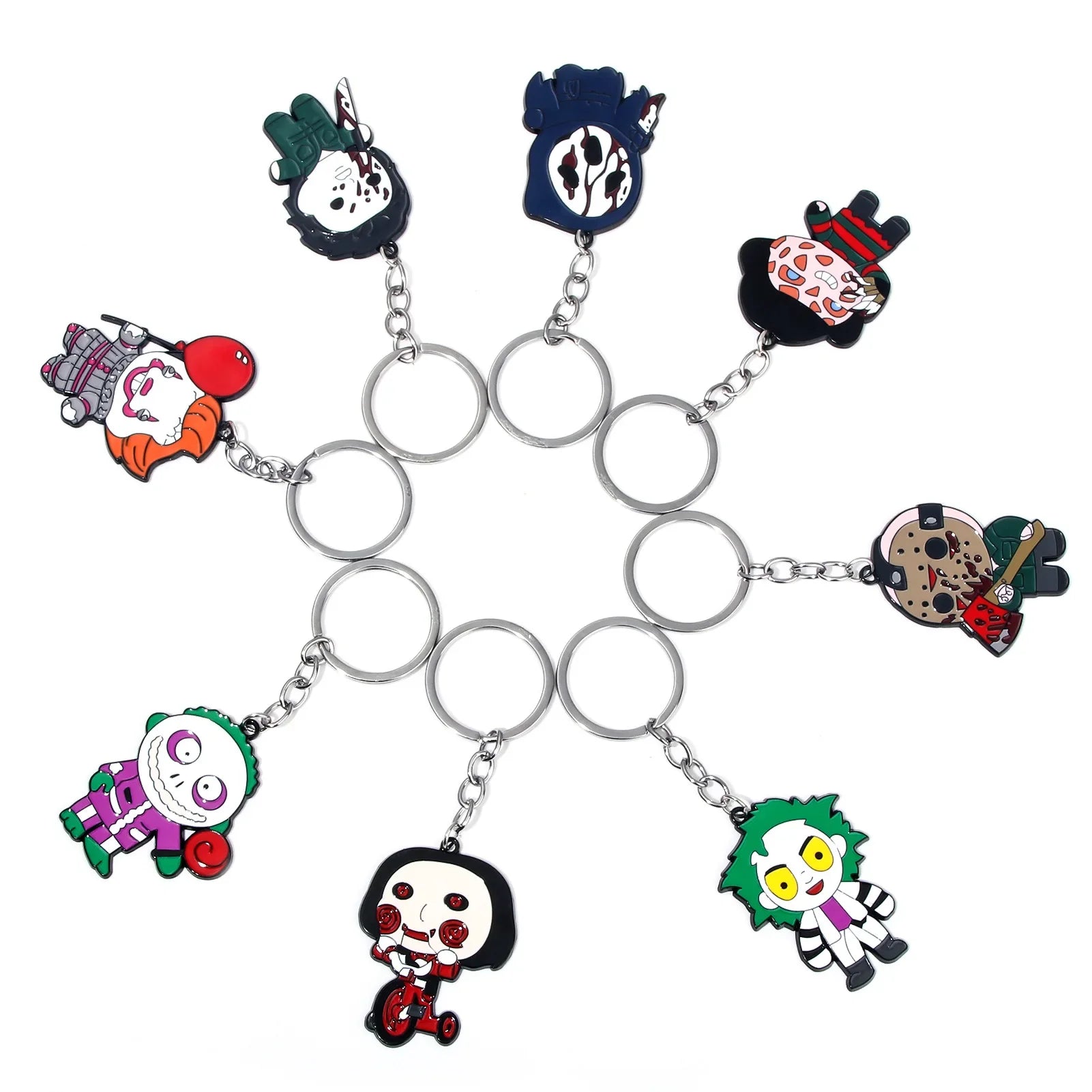 New Cartoon Anime Horror Killer Enamel Keychain Pendant Jack the Ripper Black Friday Keyring Cosplay Props Men Women Bag Jewelry