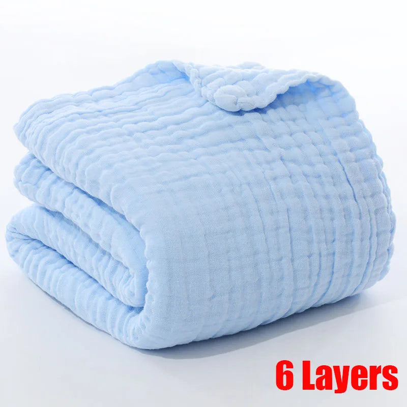 100% Cotton Gauze 6 Layer Swaddle Multipurpose Baby Blankets