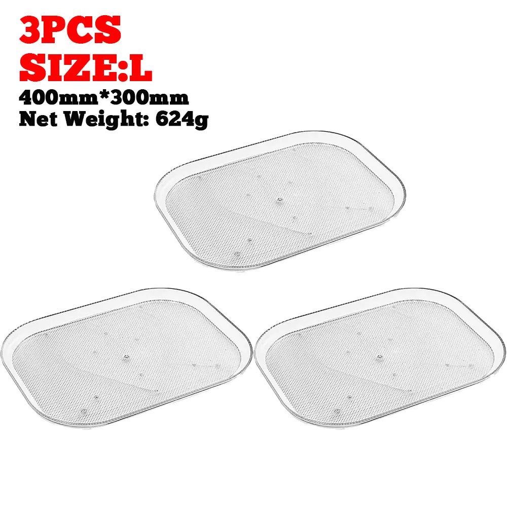 Turntable Organizer Lazy Susan For Refrigerator 360 Rotatable Rectangle Storage Rack Clear Turntable Rack For Kitchen Cabinet