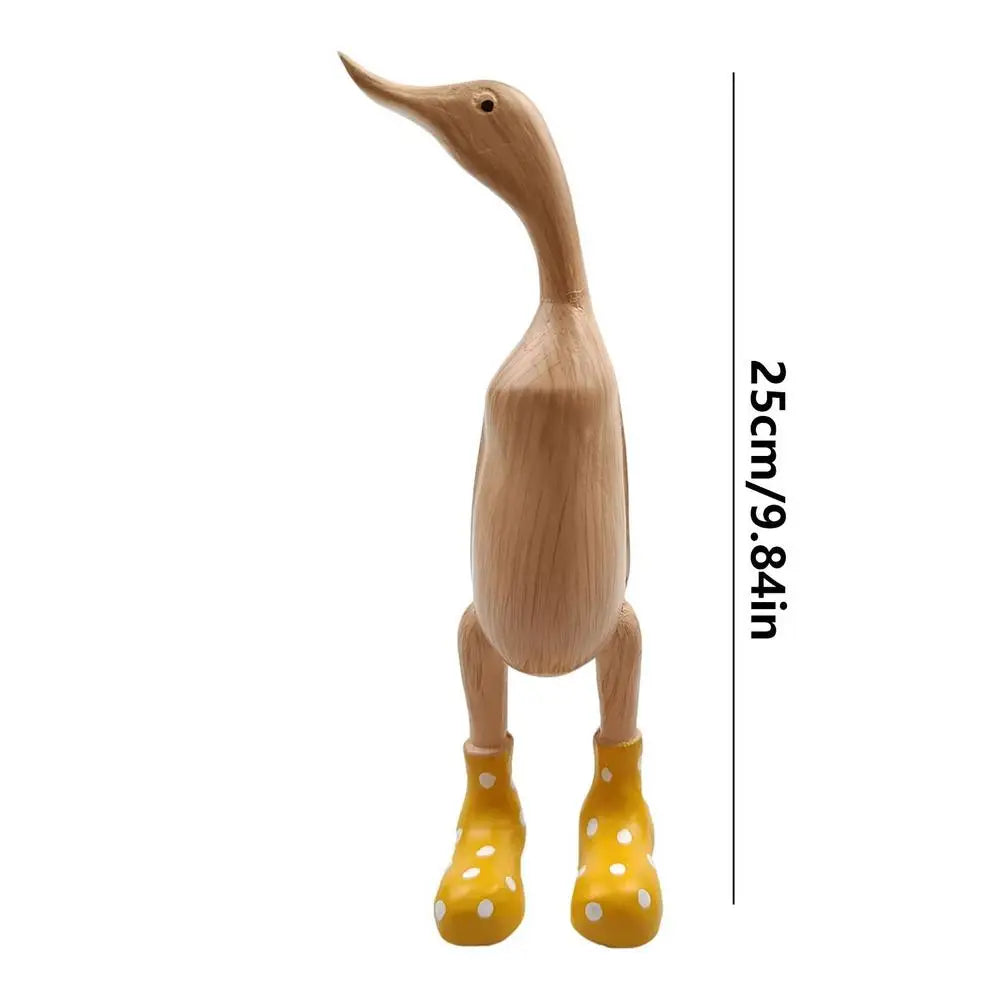 Duck Sculpture With Rain Boots | Spotted Wellies Boots Resin Duck Figurine | Duck Statue With Boots Garden Decor For Party Yard