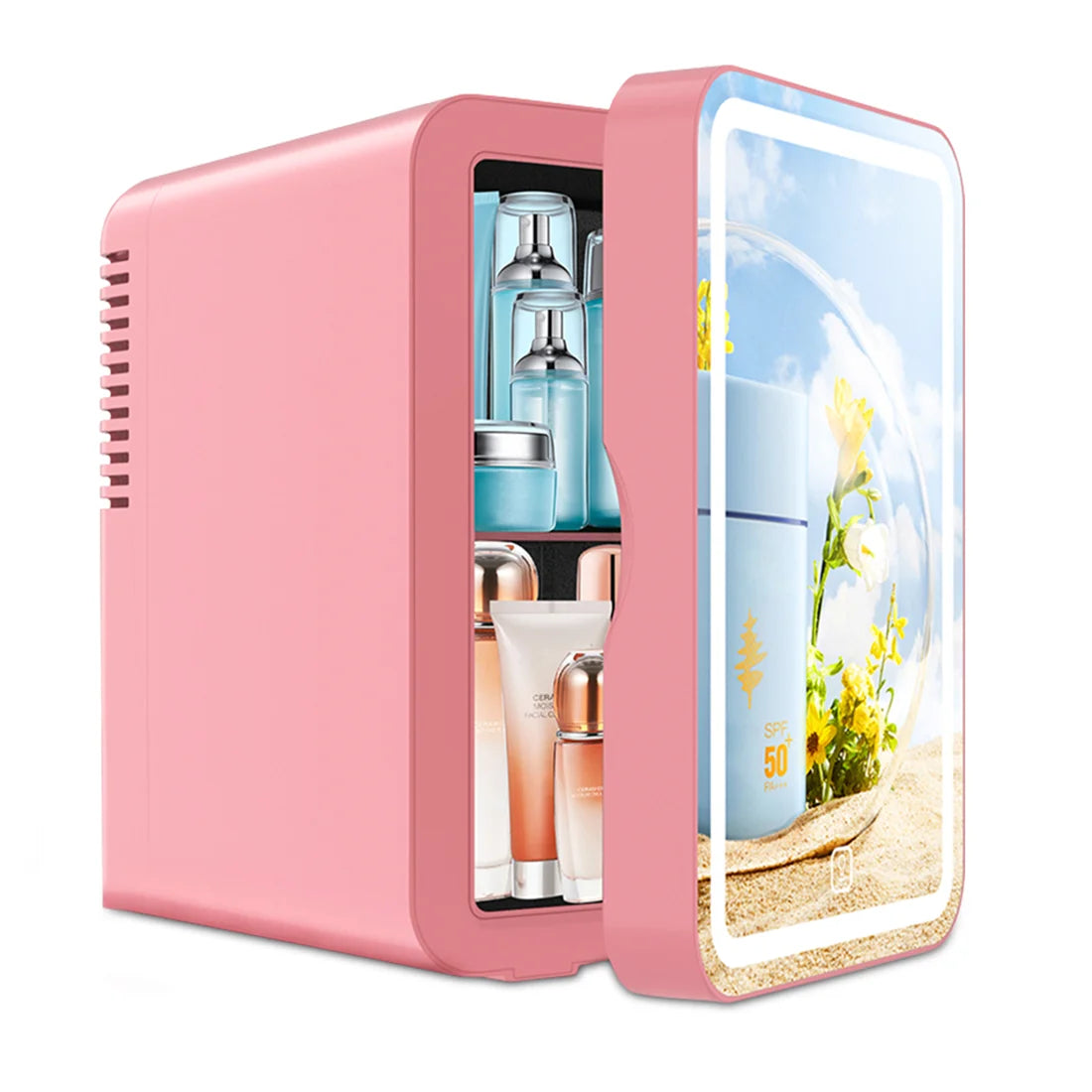 6L mirror beauty makeup refrigerator skin cosmetics skin care mask hot and cold storage portable LED mini refrigerator