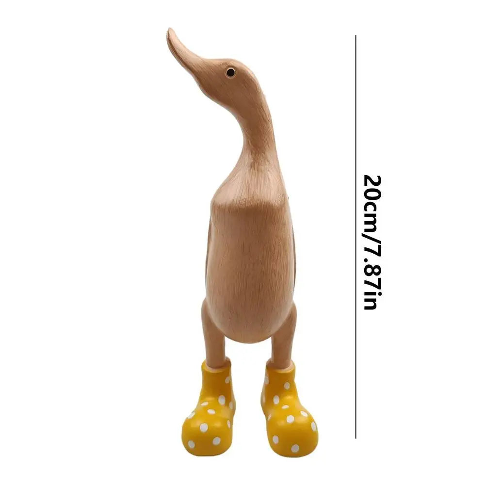 Duck Sculpture With Rain Boots | Spotted Wellies Boots Resin Duck Figurine | Duck Statue With Boots Garden Decor For Party Yard