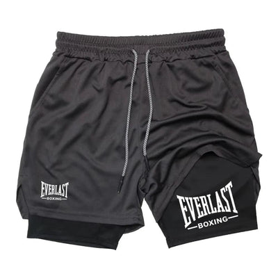 Everlast Double Layer Compression Shorts for Fitness and Basketball