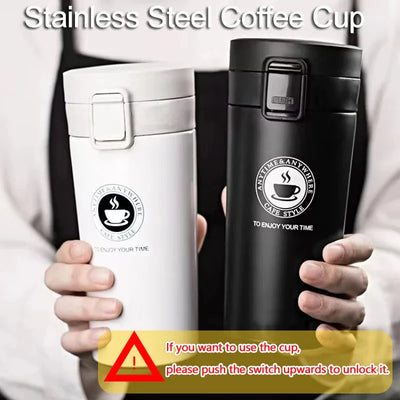 0.5L Stainless Steel Thermal Mug - Leak-proof Coffee Flask