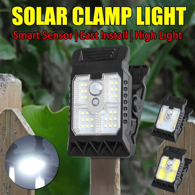 Outdoor LED Solar Clip Light Portable Waterproof Body Sensor Lamp Courtyard Garden Lamp Patio Home Camping Wall Lights