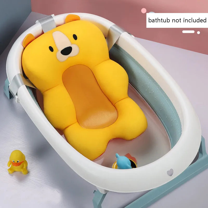 Baby Shower Bath Tub Pad, Non-Slip Newborn Bathtub Cushion Mat