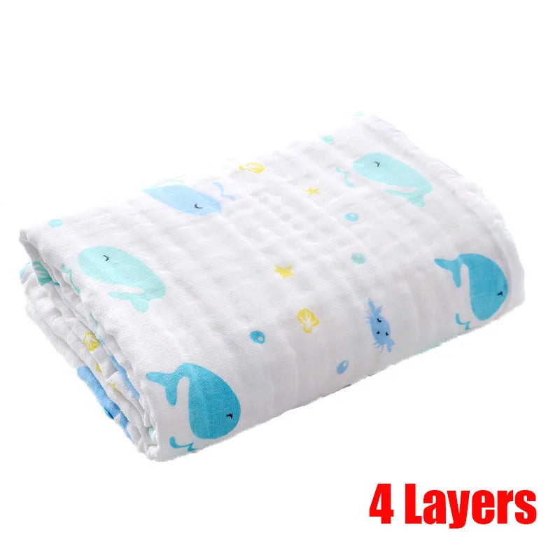 100% Cotton Gauze 6 Layer Swaddle Multipurpose Baby Blankets