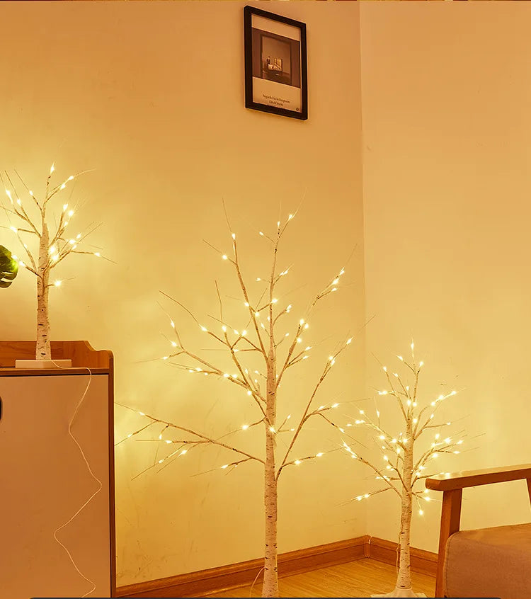 LED Birch Tree Lights Glowing Branch Light Night DIY Xmas Trees Suitable Home Bedroom Wedding Party Christmas Decoration Lamp