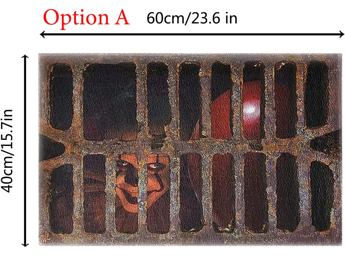 Halloween Door Mat Halloween Decorations Scary 3D Optical Illusion Clown Door Mat Indoor and Outdoor Welcome Doormat Area Rug