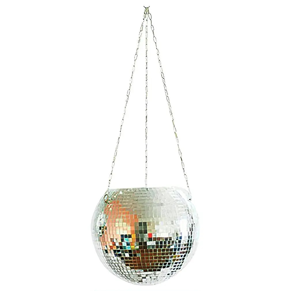 10CM Disco Ball Hanging Flower Pot Indoor Plants Bohemian Style Flower Planter Pots Rope Mirror Hanging Basket Garden Decor Vase