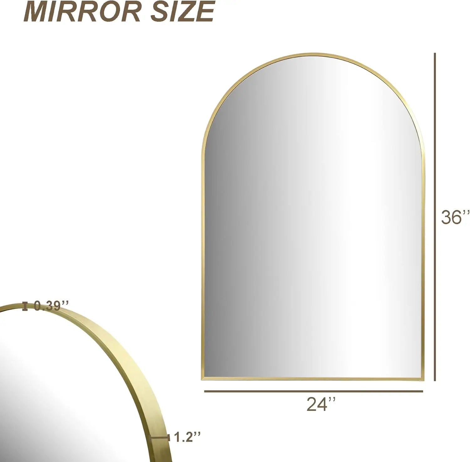 Mirror for Bathroom,Mirrors for Wall,24''x36'',Vanity Mirror for Bedroom Dresser, Entryway, Living Room, Metal Frame