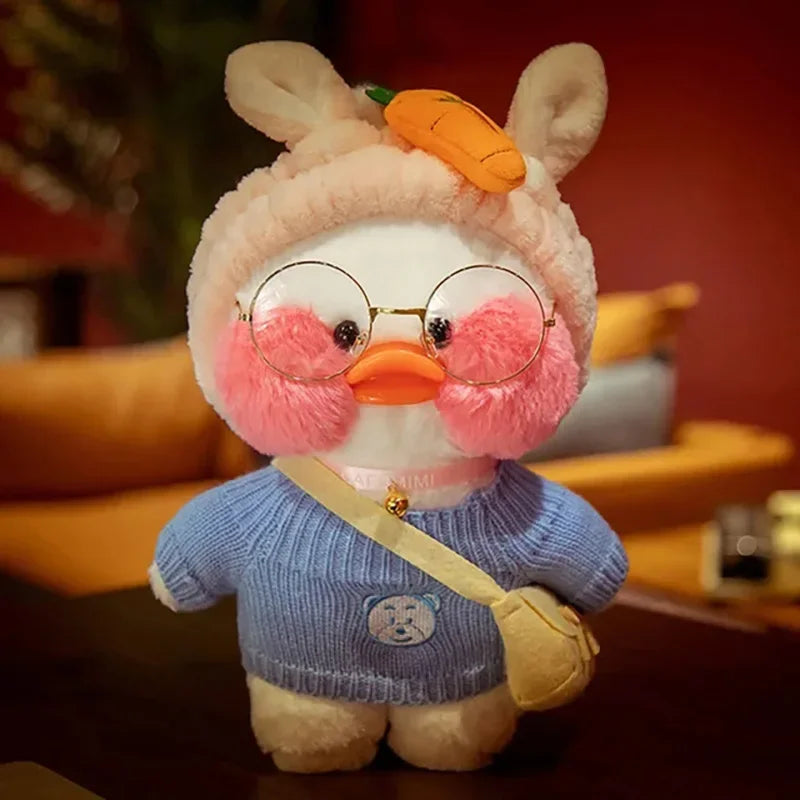12 Inch Cute Cartoon Lalafanfan Duck Plush Toys Soft Duck Stuffed Dolls Pillow Decor Christmas Birthday Gifts for Girl Friends