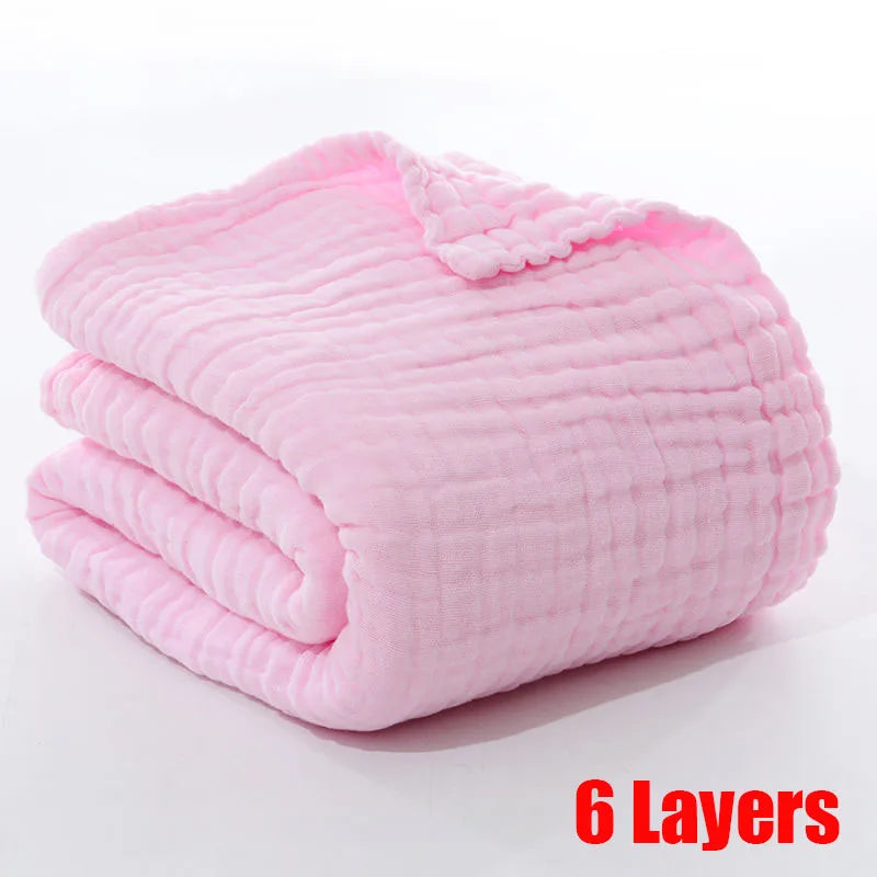 100% Cotton Gauze 6 Layer Swaddle Multipurpose Baby Blankets