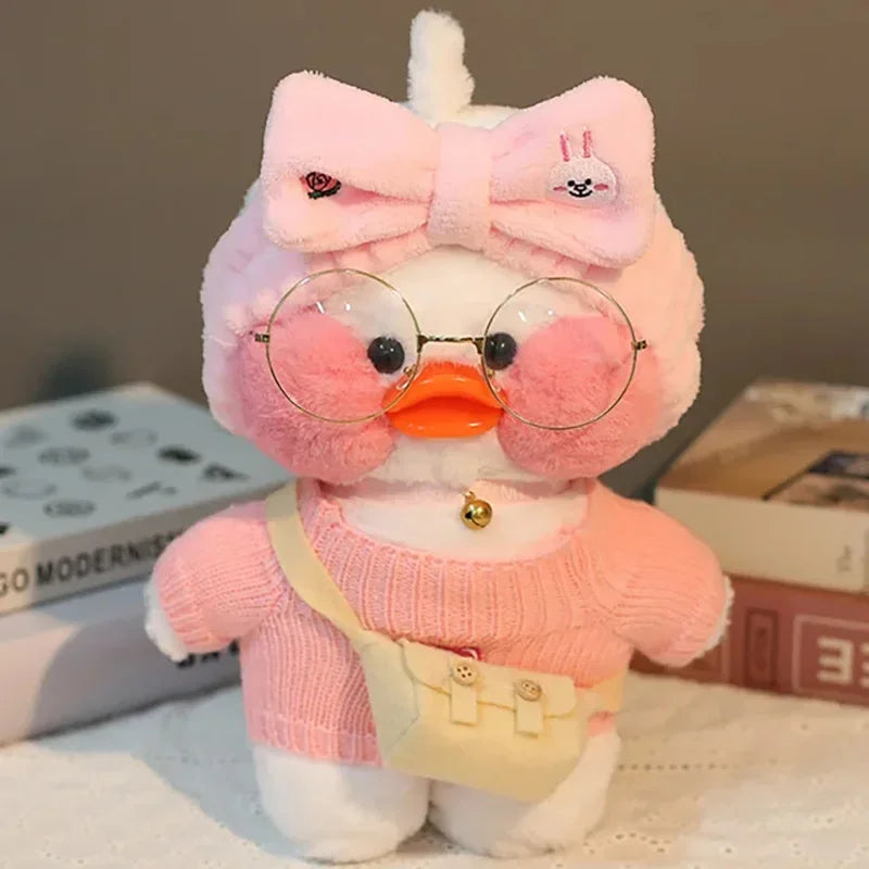 12 Inch Cute Cartoon Lalafanfan Duck Plush Toys Soft Duck Stuffed Dolls Pillow Decor Christmas Birthday Gifts for Girl Friends