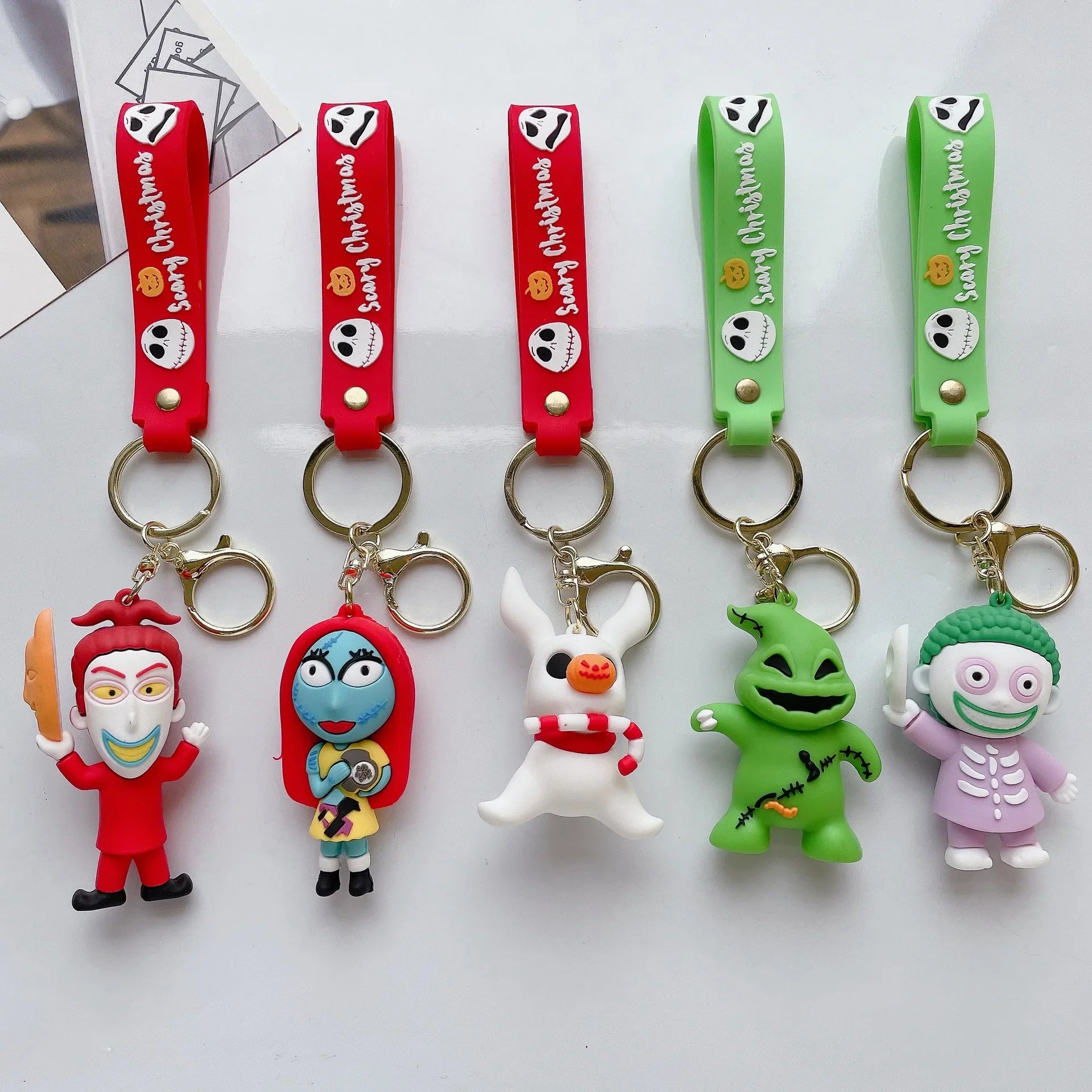 NEW Christmas Eve Horror Night Doll Keychain PVC Keychain Halloween Cute 3D Model Personalized Skeleton Jack Schoolbag Gifts