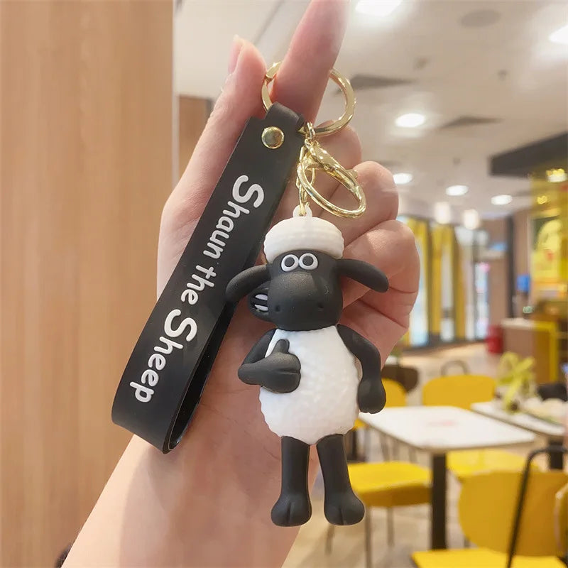 Cute Cartoon Lamb Sean Doll Key chain creative cartoon couple bag pendant car key chain