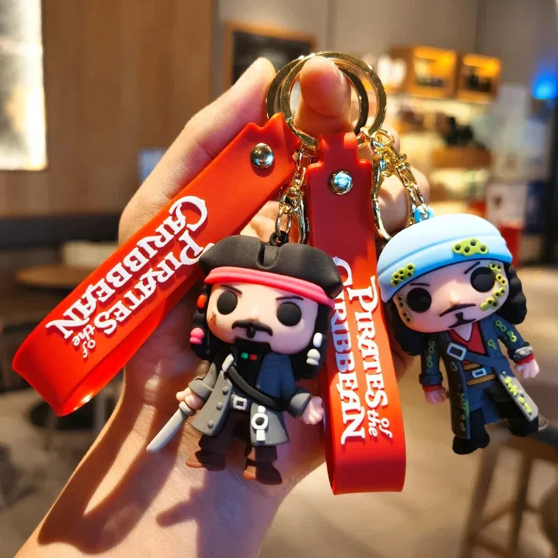 Pirates Of The Caribbean Cute Doll Pendant Anime Figures Jack Sparrow Fashion Backpac Keychain Bag Keyring Pendant Birthday Gift