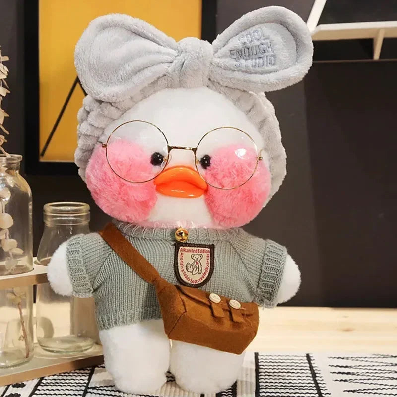 12 Inch Cute Cartoon Lalafanfan Duck Plush Toys Soft Duck Stuffed Dolls Pillow Decor Christmas Birthday Gifts for Girl Friends