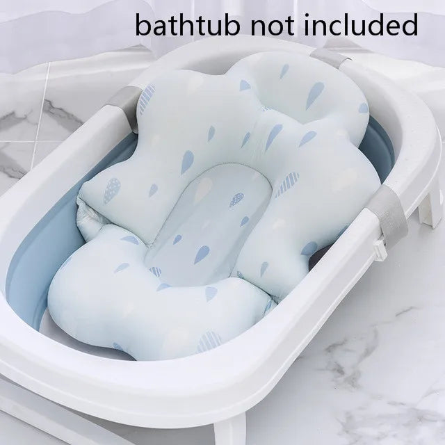 Baby Shower Bath Tub Pad, Non-Slip Newborn Bathtub Cushion Mat