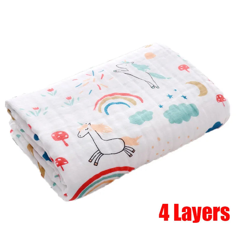 100% Cotton Gauze 6 Layer Swaddle Multipurpose Baby Blankets