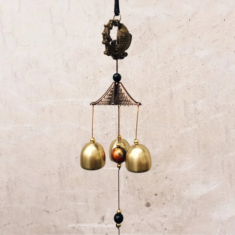 Retro Wind Chimes Copper Wind Bell Hanging Pendants Garden Decorations Outdoor Oriental Lucky Pendants