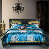 Silver Golden color King Queen Size Bed set Satin Jacquard Cotton Luxury Royal Bedding Set Bed Sheet set Duvet cover Bedlinens