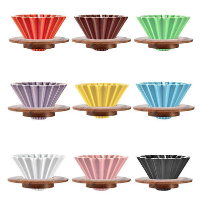 StepUp Coffee Origami Ceramic Pour Over Dripper, Handmade Cone Brewer